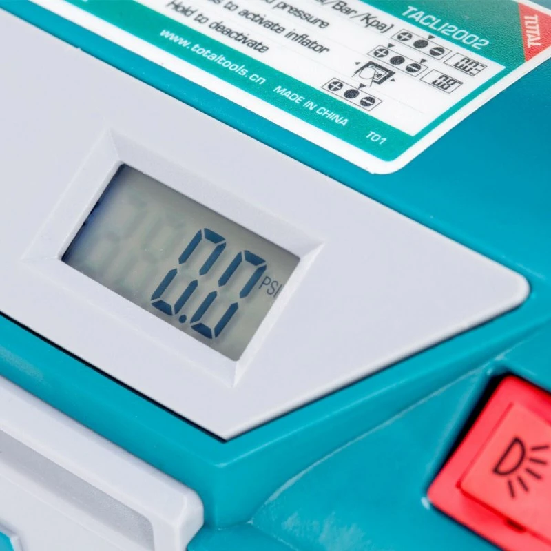 Акумулаторен компресор за гуми TOTAL, LED, 20 V, 160 PSI